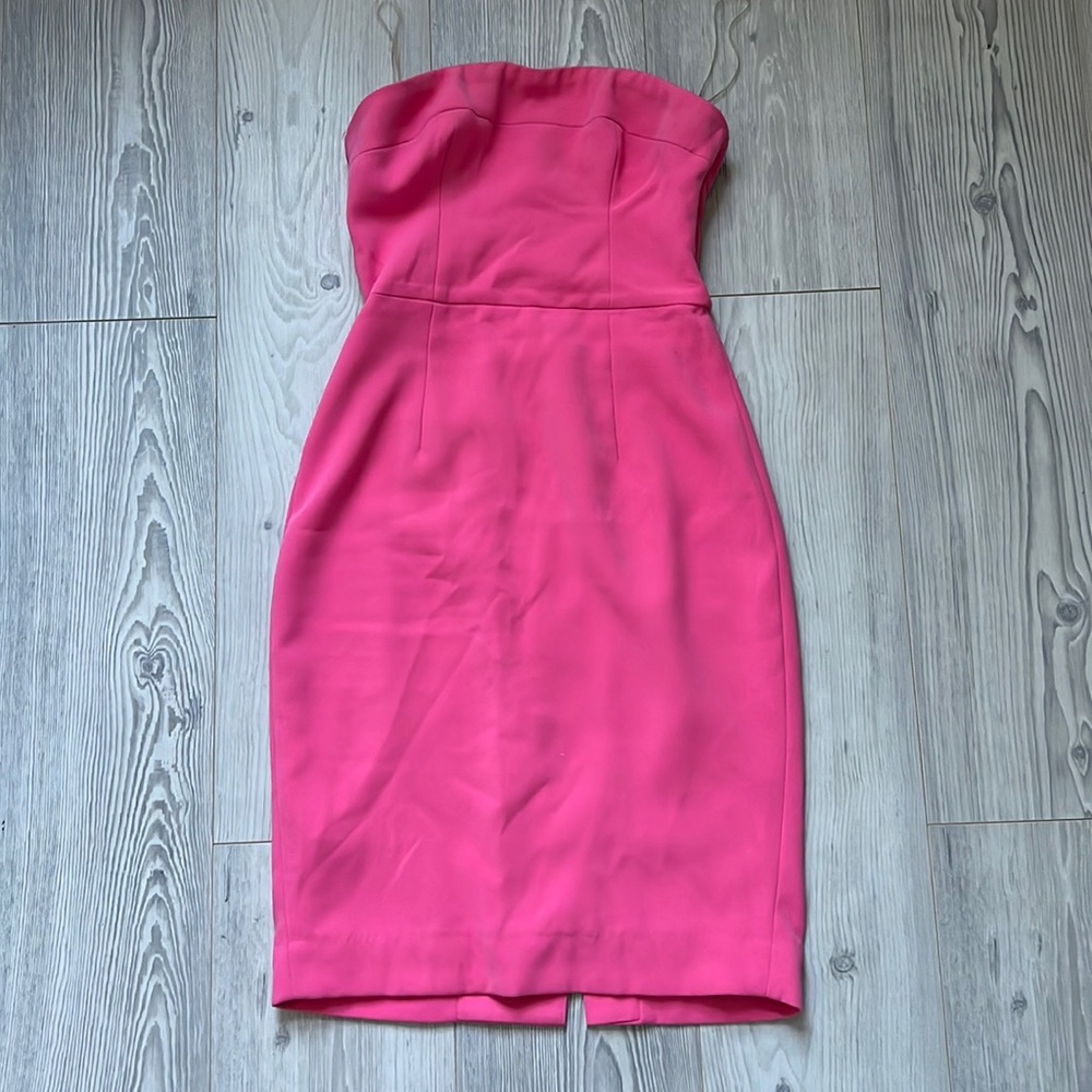 Pink strapless mini dress